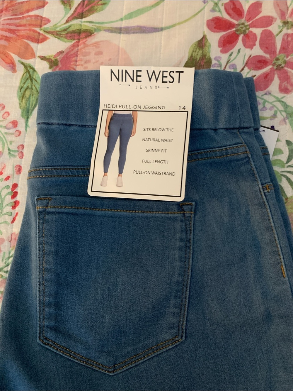 Nine West Light Blue Heidi Pull-On Skinny Jeggings
